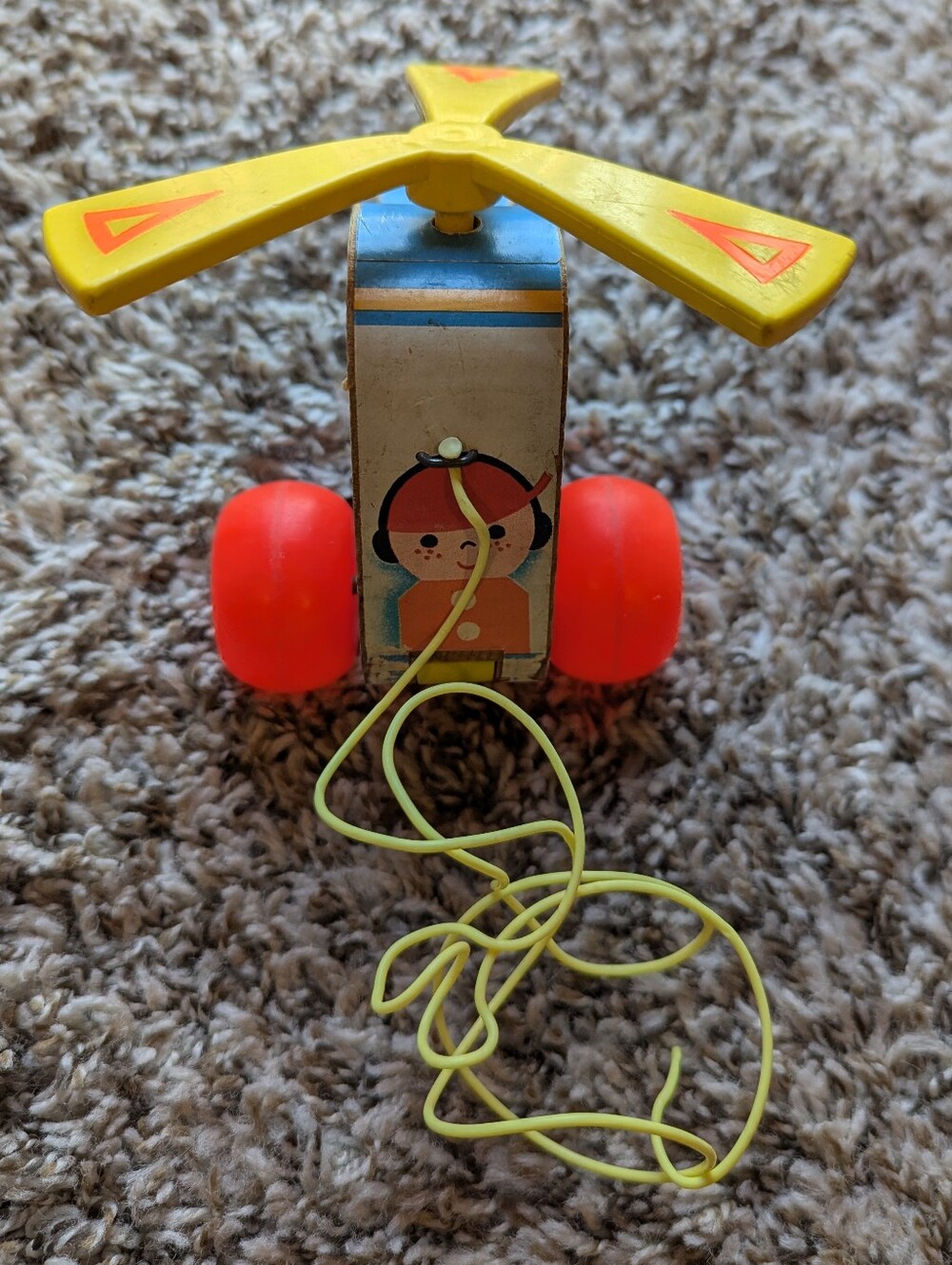 Vintage Fisher Price  Pull-Along Helicopter Toy